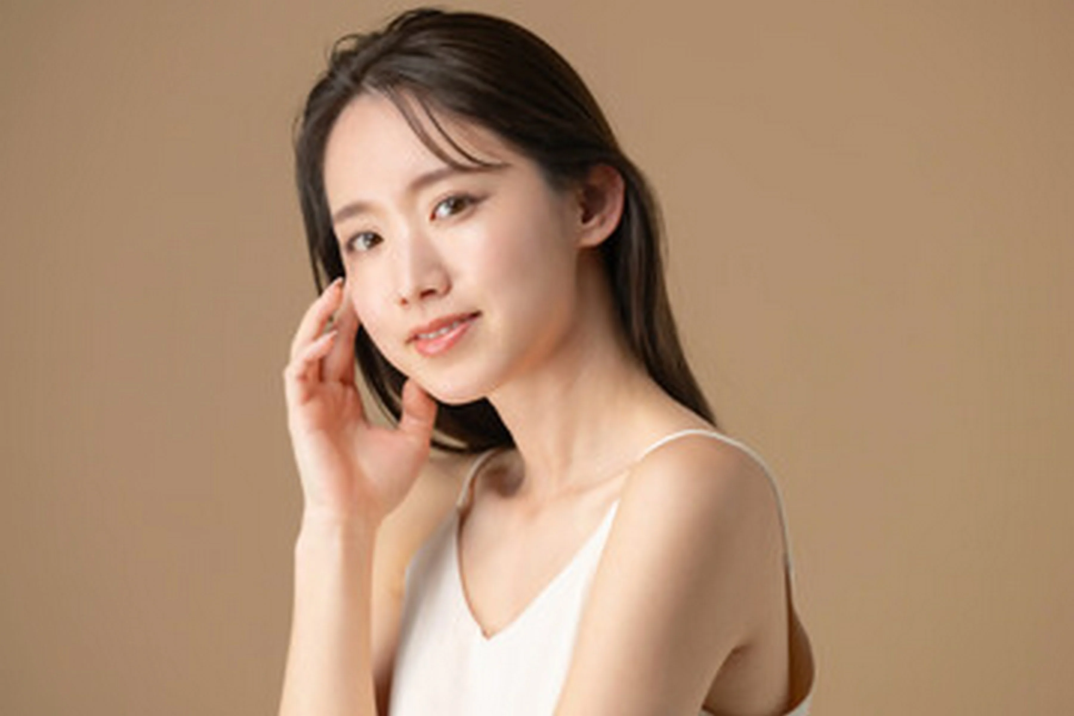 Woman With Long Hair Is Talking Cell Phone